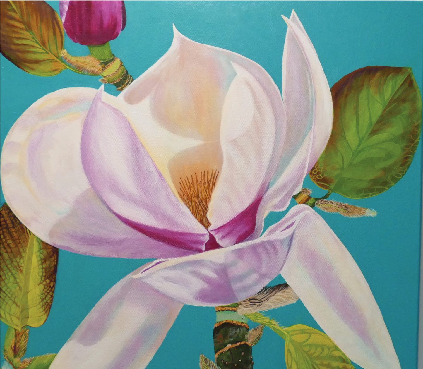 Magnolias Teal Small